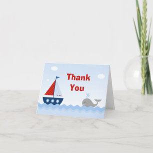 Carte de remerciements Baby shower bateau