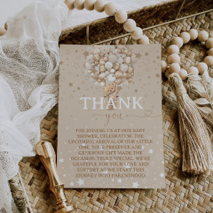 Carte De Remerciements Baby shower Bear Balloons