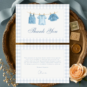 Carte De Remerciements Baby-Shower Bébé Jean Bleu
