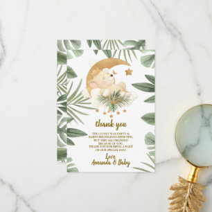 Carte de remerciements Baby shower bébé Lion Safar
