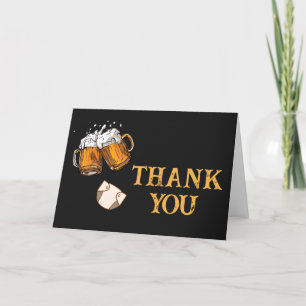 Carte De Remerciements Baby shower Bière et Diapers