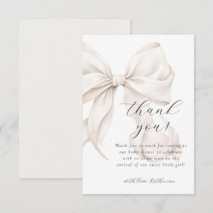 Carte De Remerciements Baby shower blanc à mâchoires neutres