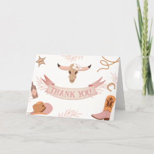 Carte De Remerciements Baby shower blanc blanc rose neutre