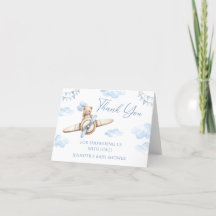 Baby shower Bleu de l'avion mou Teddy Bear Bow