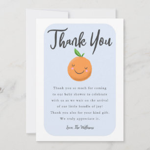 Carte De Remerciements Baby shower bleu Little Cutie