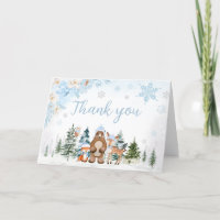 Baby shower Blue Winter Woodland Animaux
