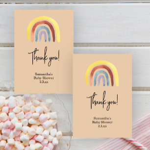 Carte De Remerciements Baby shower bohème arc-en-ciel