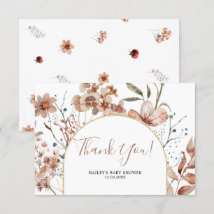 Carte de remerciements Baby shower Boho Automne