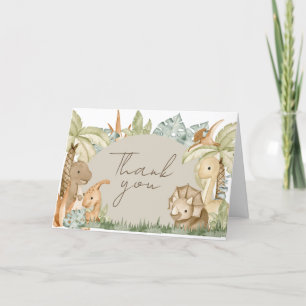 Carte De Remerciements Baby shower Boho Dinosaur