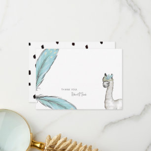Carte De Remerciements Baby shower Boho Llama Custom Thank You Note
