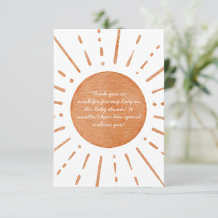 Carte De Remerciements Baby shower Boho Sun