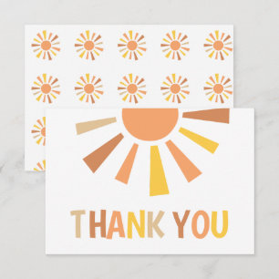 Carte De Remerciements Baby shower Boho Sunshine