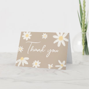 Carte De Remerciements Baby shower Boho Super Daisy