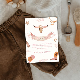 Carte De Remerciements Baby shower Boho Wild West Cowgirl neutre pour le 