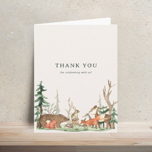 Carte De Remerciements Baby Shower Bois de Winter Rustique