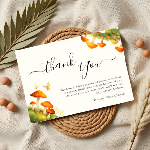 Carte De Remerciements Baby shower boisé moderne tendance