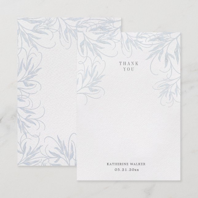 Carte De Remerciements baby shower botanique moderne et élégant (Devant / Derrière)