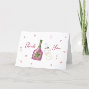 Carte De Remerciements Baby shower Bouteilles de Champagne Sweet Poppin