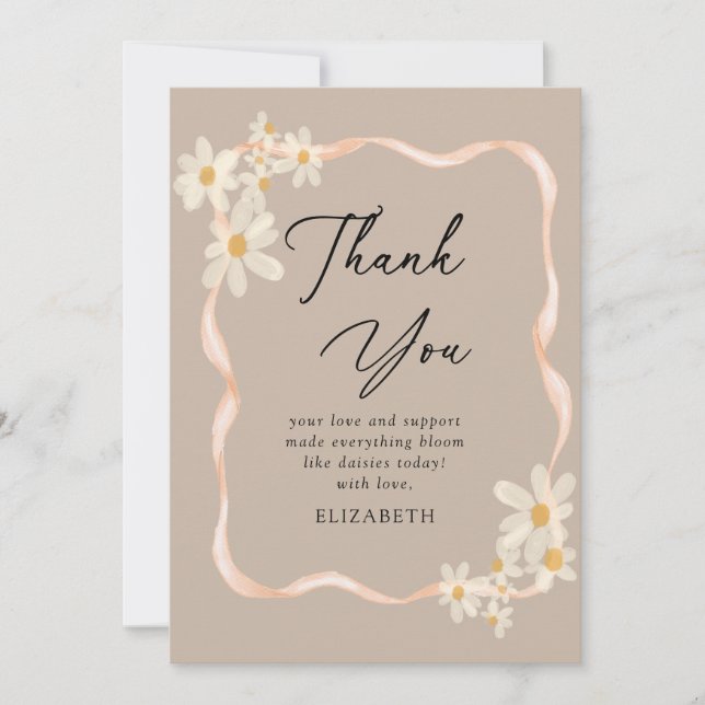 Carte De Remerciements Baby shower Brown de marais (Devant)