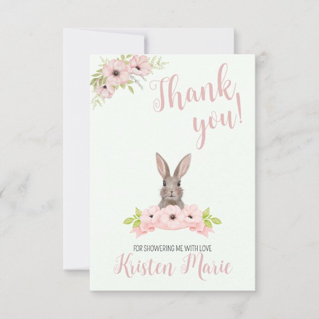 Carte De Remerciements Baby shower Bunny (Devant)