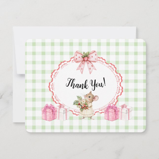 Carte De Remerciements Baby shower-Carte de remerciements de la souris En (Devant)