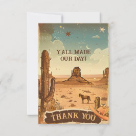 Carte De Remerciements Baby shower Casquette Cowboy