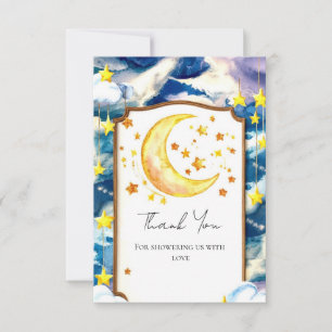 Carte De Remerciements Baby shower céleste Pastel Heavenly
