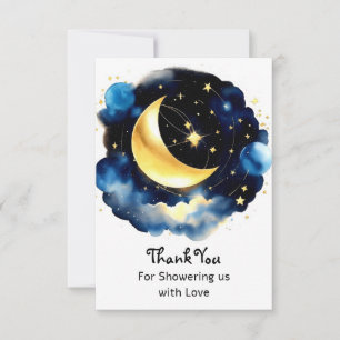 Carte De Remerciements Baby shower céleste pour garçon magique