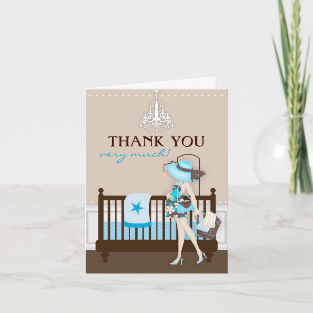 Carte de remerciements Baby shower Chic Modern Mom (Devant)