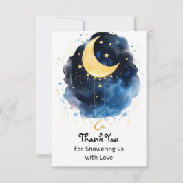Carte De Remerciements Baby shower Ciel nocturne étincelant