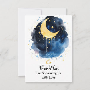 Carte De Remerciements Baby shower Ciel nocturne étincelant