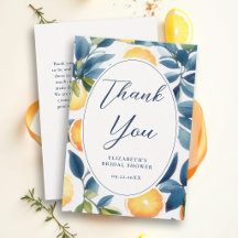 Baby Shower Citron Aquarelle Moderne Orange Bleu