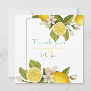 Carte De Remerciements Baby shower citronnier