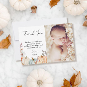 Carte De Remerciements Baby shower Citrouille Automne