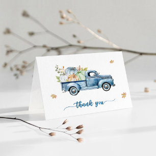Carte De Remerciements Baby shower Citrouille Blue Truck