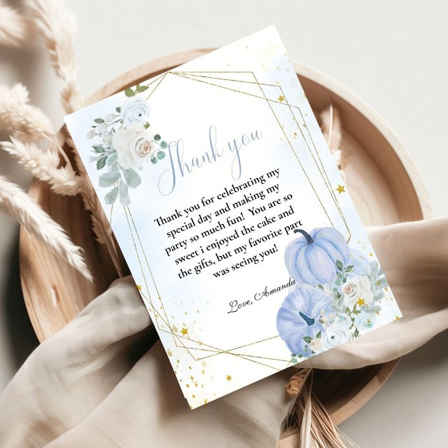 Carte de remerciements Baby shower Citrouille de c (Créateur téléchargé)