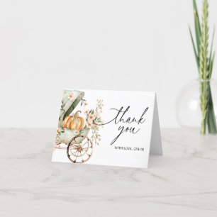 Carte De Remerciements Baby shower Citrouille de Fall Little