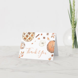 Carte De Remerciements Baby shower Citrouille Little Cutie Pie Fall