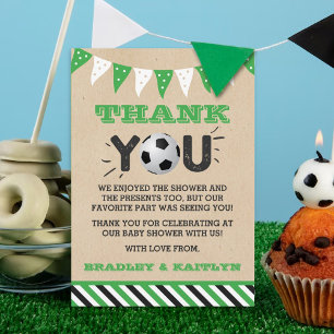 Carte De Remerciements Baby shower Co-ed À Thème Football