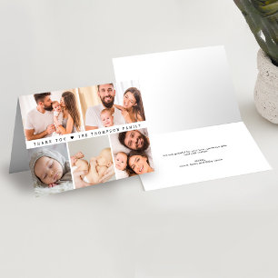 Carte De Remerciements Baby shower Collage photo personnalisé simple