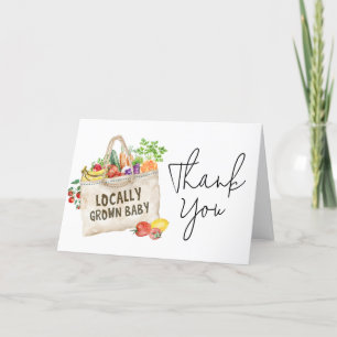 Carte De Remerciements Baby shower cultivé localement