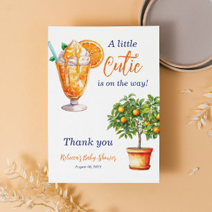 Carte De Remerciements Baby shower Cutie Orange Citrus Eté Glace Crème