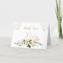 Carte de remerciements Baby shower cygne