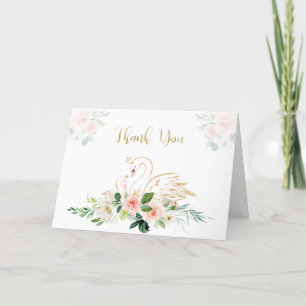 Carte de remerciements Baby shower cygne