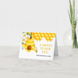 Carte De Remerciements Baby shower d'abeilles de miel doux Neutre Sexe Pl