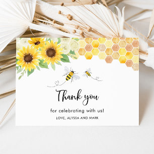 Carte De Remerciements Baby shower d'abeilles de tournesol