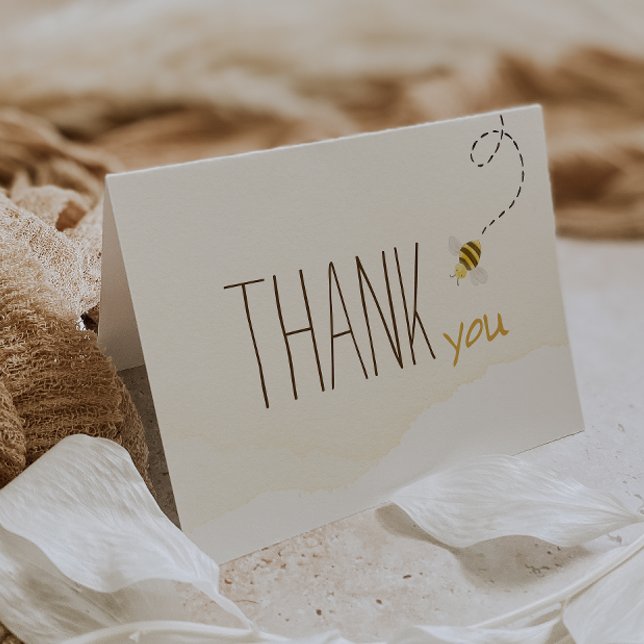 Carte De Remerciements Baby shower d'abeilles doux plié (Créateur téléchargé)
