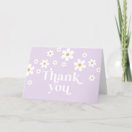 Carte De Remerciements Baby shower Daisy Lilac Boho