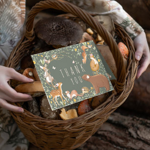 Carte De Remerciements Baby shower d'amis de la forêt