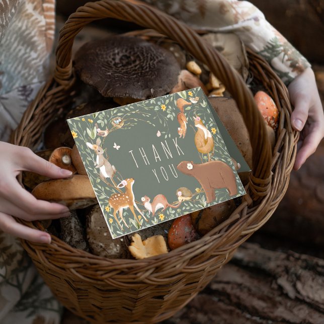 Carte De Remerciements Baby shower d'amis de la forêt (Créateur téléchargé)